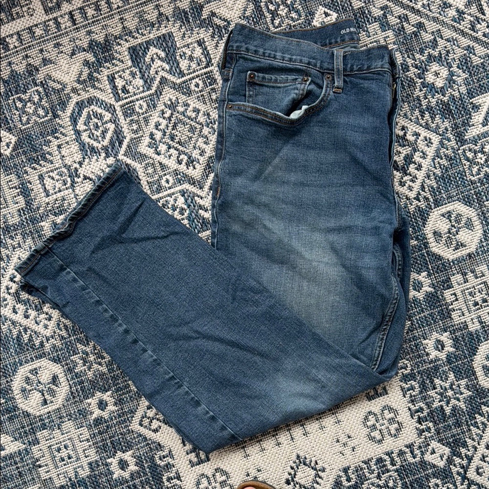 Old Navy Blue Straight Jeans with Natural Fading